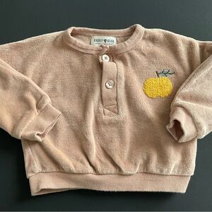 Rabbit & Bear Tan Sweatshirt with Yellow Apple Patch
